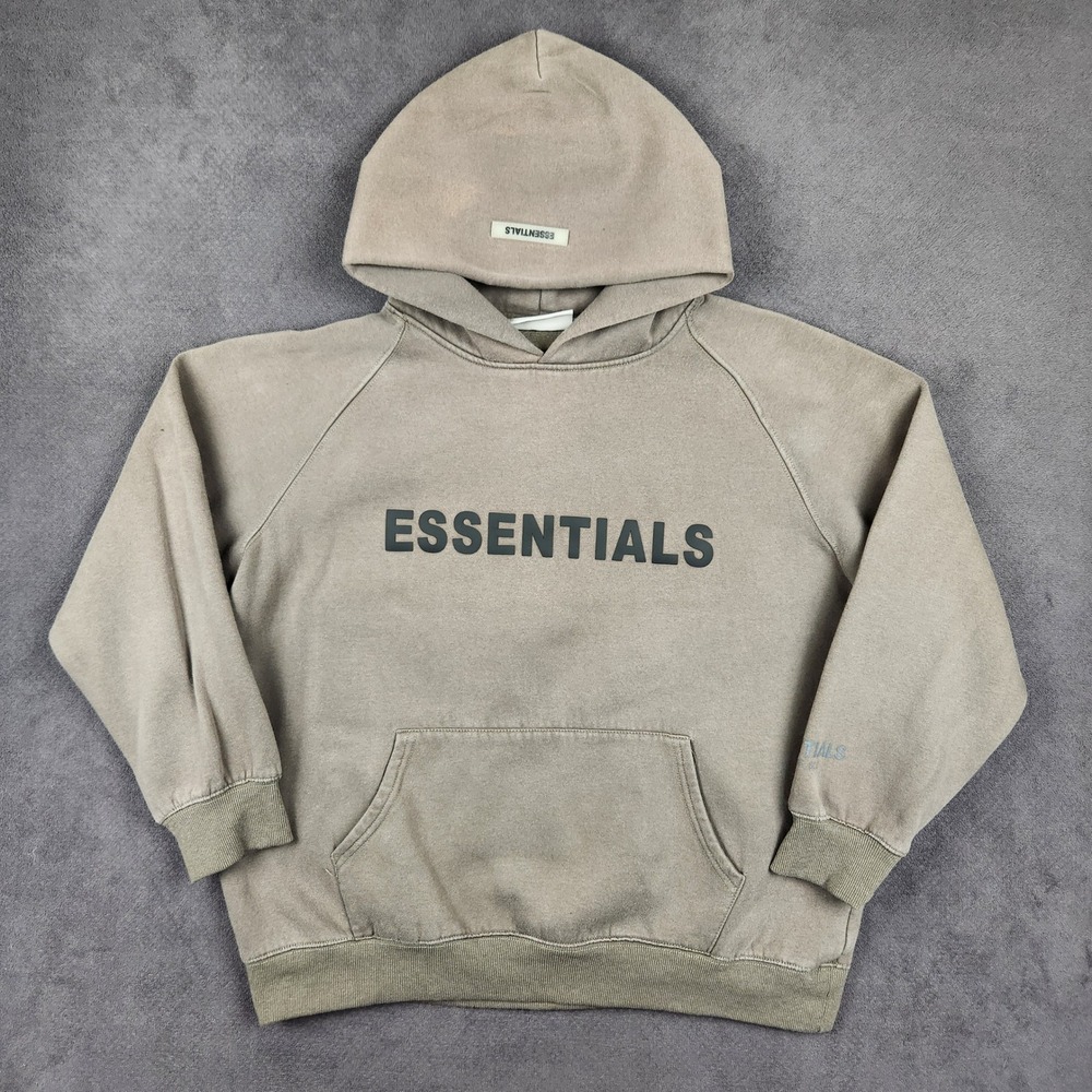 Fear of God Essentials Hoodie Adult Large Taupe Brown Logo Pullover Oversized